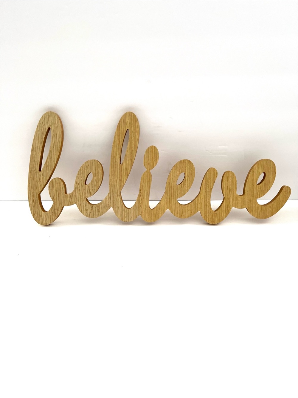 Unfinished Wood “Believe” Script Wall Decor Sign DIY Craft Blank 14.75” x 6”
